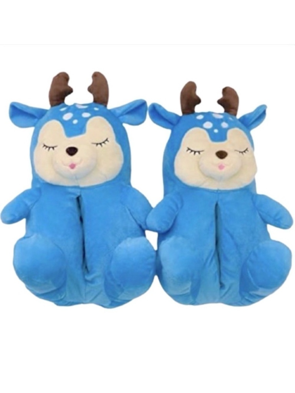Plush Deer Antler Slippers – Unisex Christmas Cozy Shoes US 6–9 Women / 5–8 Men